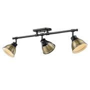 Golden - 3602-3SF BLK-AB - Three Light Semi-Flush Mount - Duncan - Matte Black