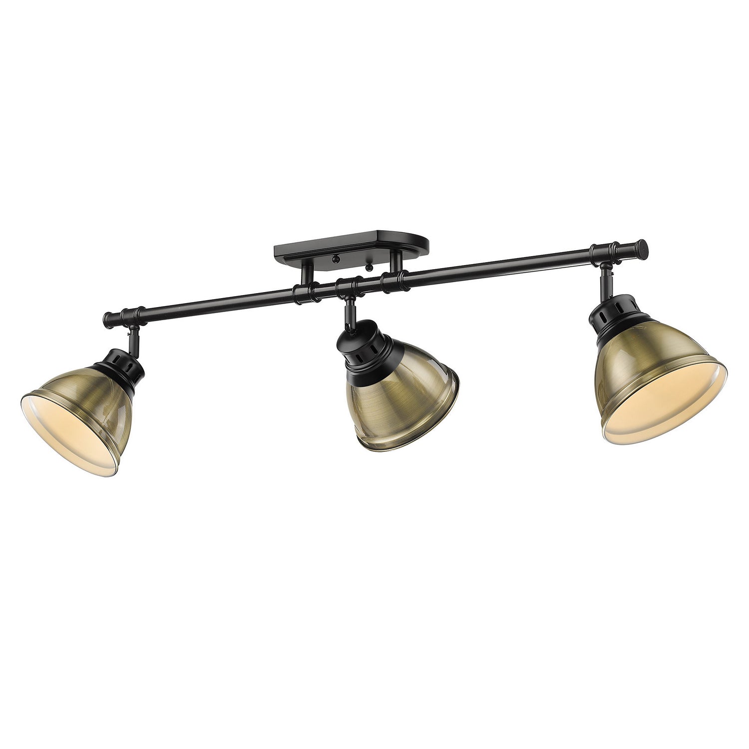 Golden - 3602-3SF BLK-AB - Three Light Semi-Flush Mount - Duncan - Matte Black