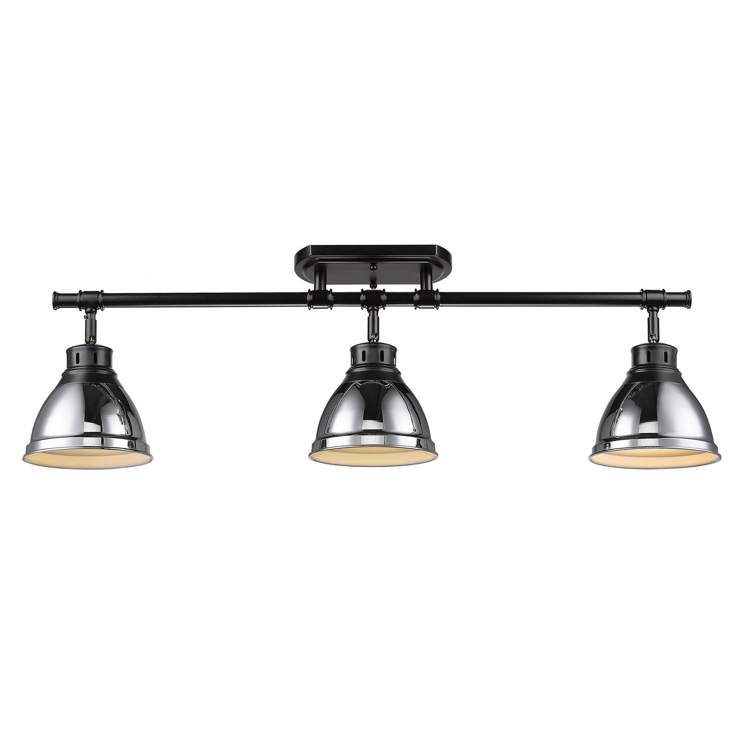 Golden - 3602-3SF BLK-CH - Three Light Semi-Flush Mount - Duncan - Matte Black