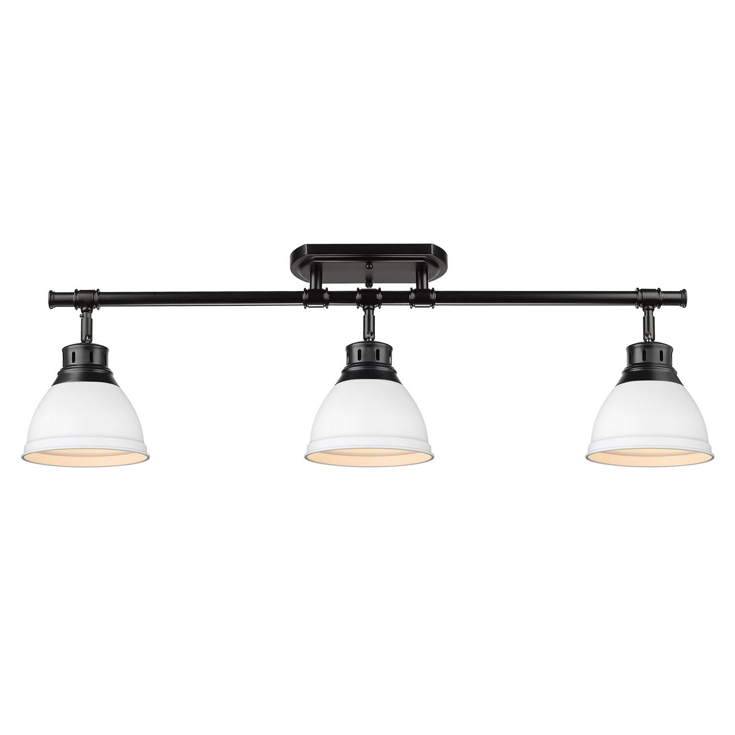 Golden - 3602-3SF BLK-WHT - Three Light Semi-Flush Mount - Duncan - Matte Black