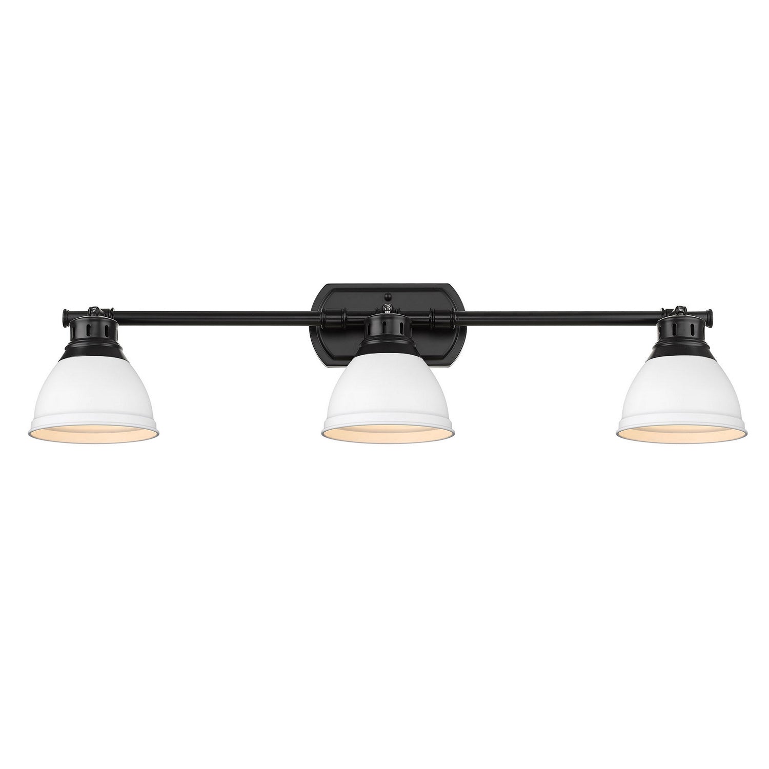 Golden - 3602-3SF BLK-WHT - Three Light Semi-Flush Mount - Duncan - Matte Black