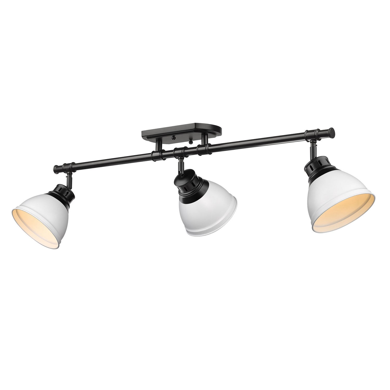 Golden - 3602-3SF BLK-WHT - Three Light Semi-Flush Mount - Duncan - Matte Black