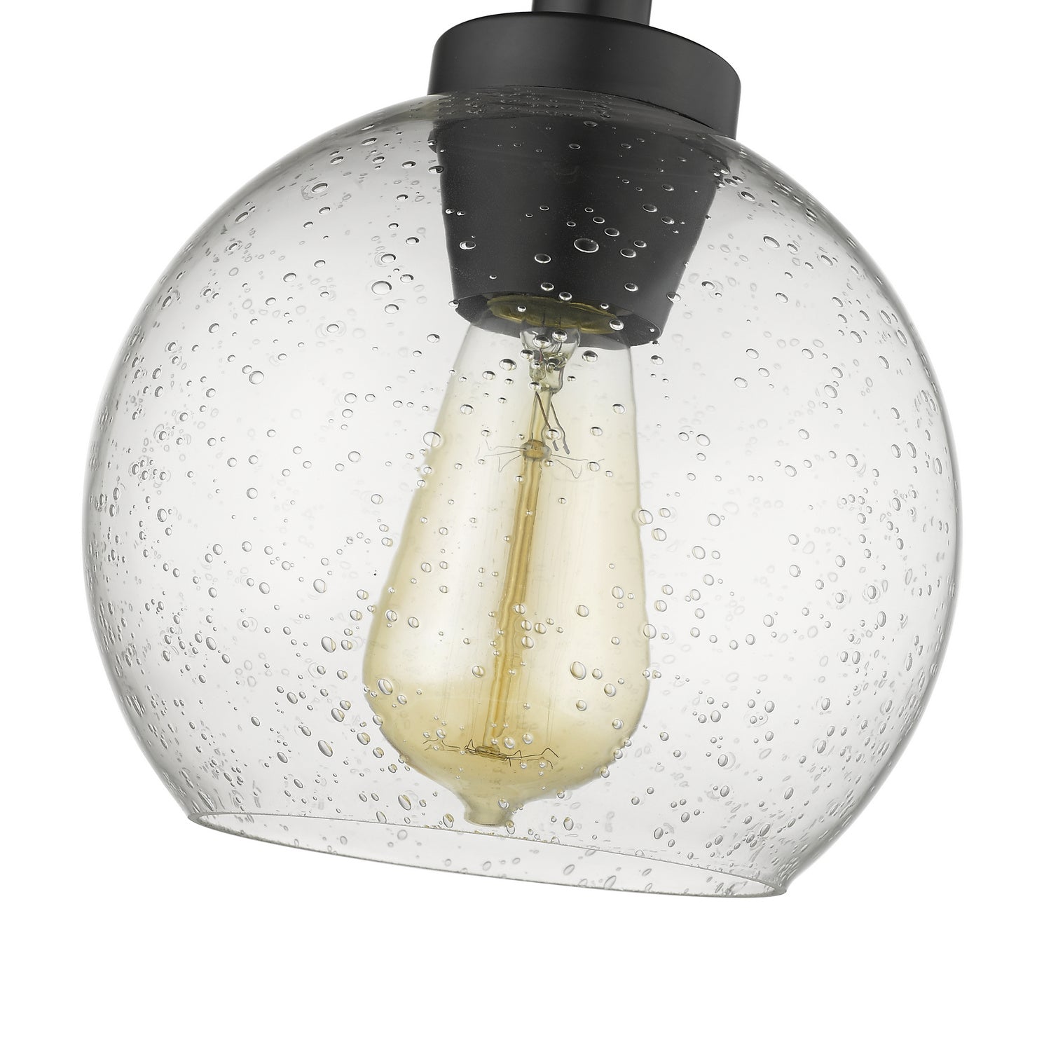 Golden - 4855-FM BLK-SD - One Light Flush Mount - Galveston - Matte Black
