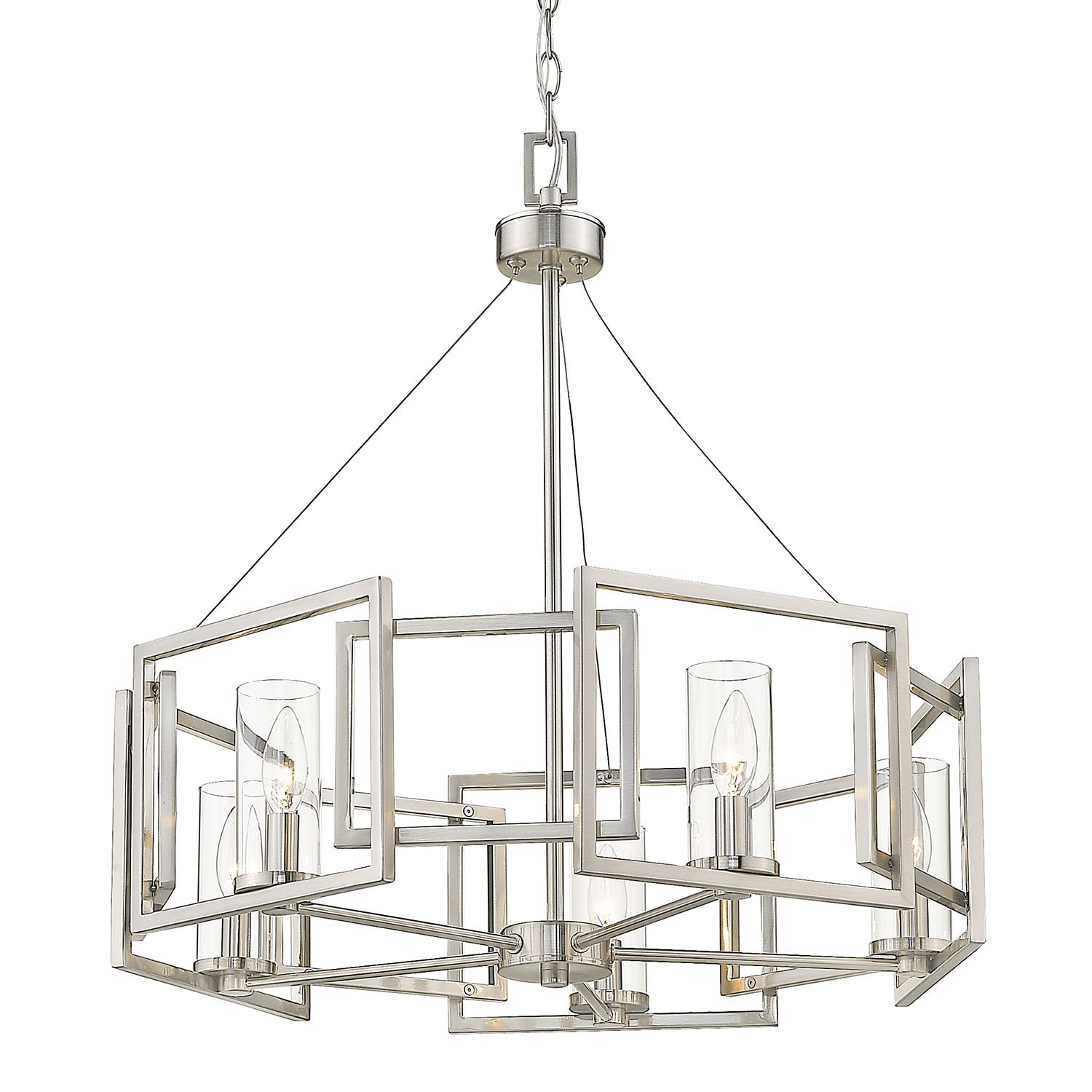 Golden - 6068-5 PW - Five Light Chandelier - Marco - Pewter