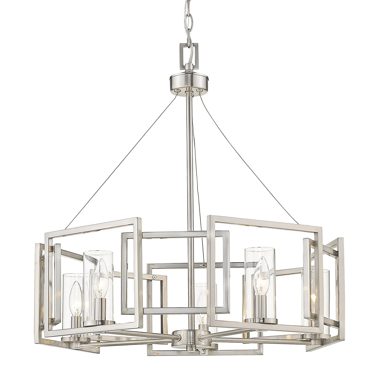 Golden - 6068-5 PW - Five Light Chandelier - Marco - Pewter
