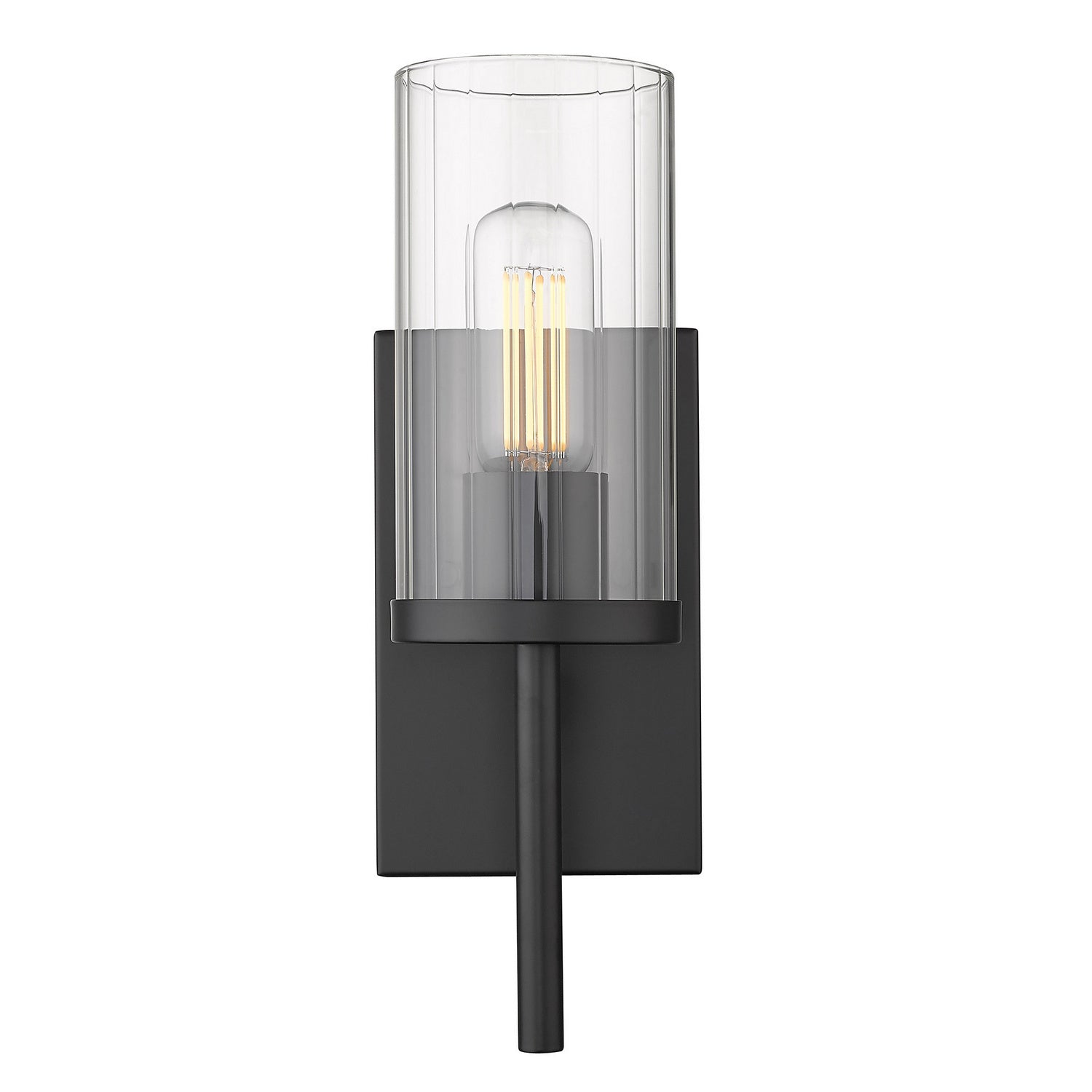 Golden - 7011-1W BLK-CLR - One Light Wall Sconce - Winslett - Matte Black