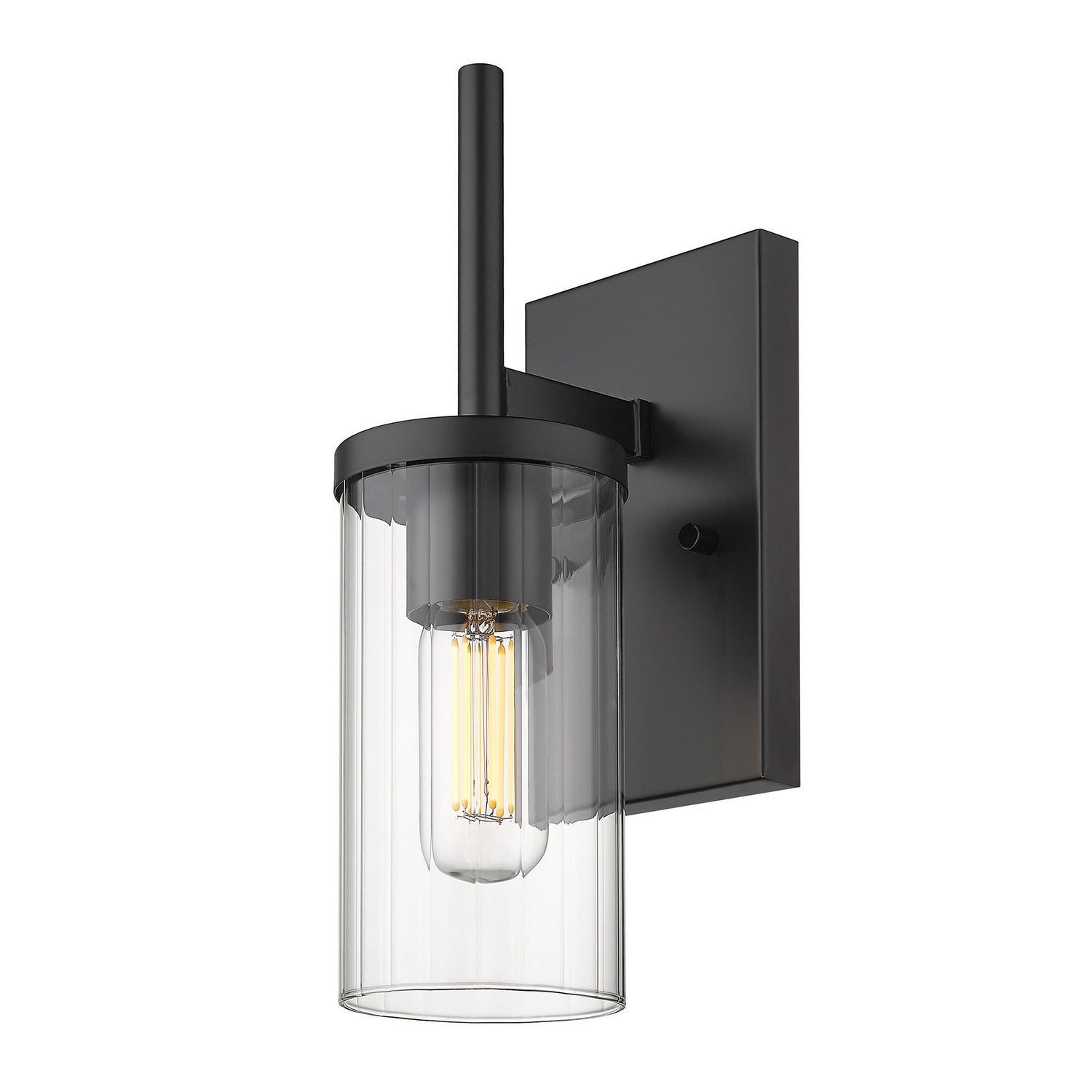 Golden - 7011-1W BLK-CLR - One Light Wall Sconce - Winslett - Matte Black