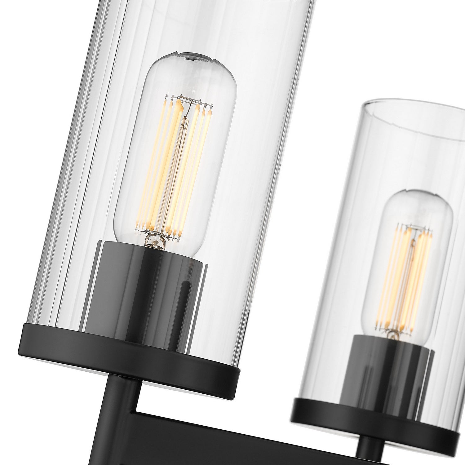 Golden - 7011-3 BLK-CLR - Three Light Chandelier - Winslett - Matte Black