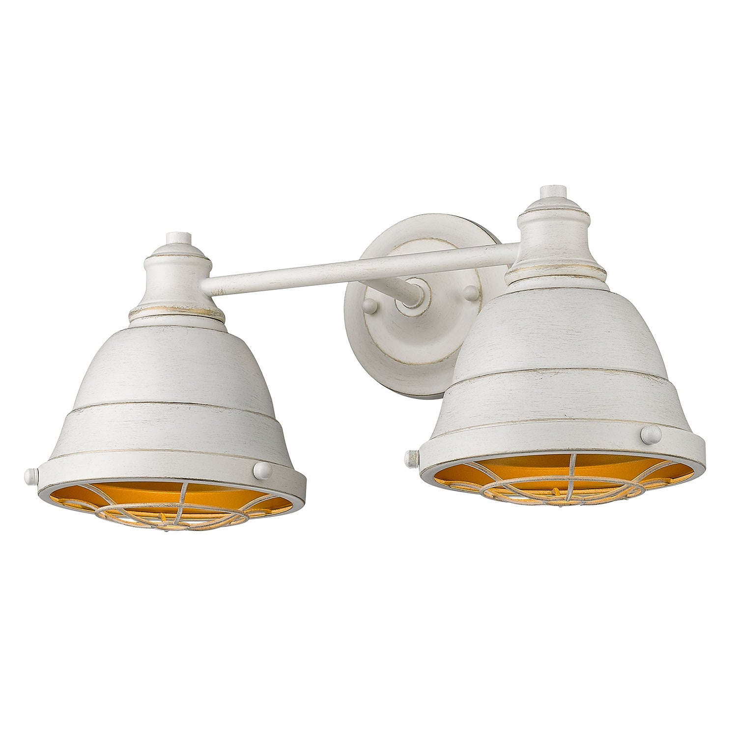 Golden - 7312-BA2 FW - Two Light Bath Vanity - Bartlett - French White