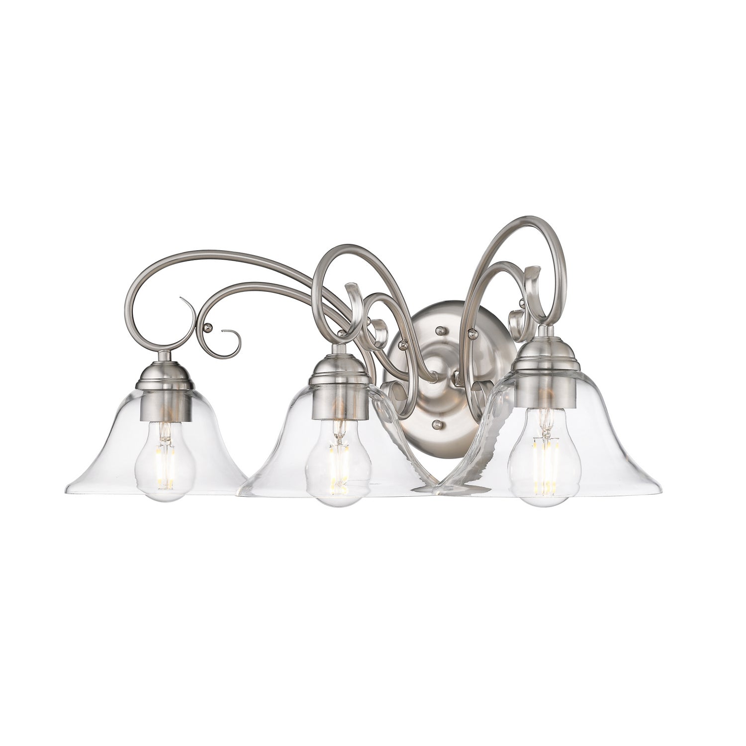 Golden - 8606-BA3 PW-CLR - Three Light Vanity Light - Homestead - Pewter