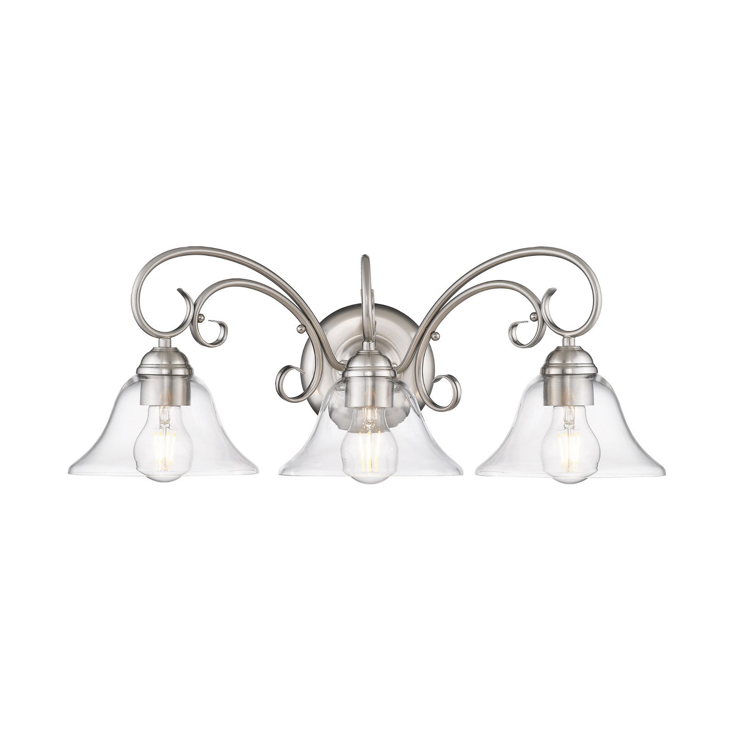 Golden - 8606-BA3 PW-CLR - Three Light Vanity Light - Homestead - Pewter