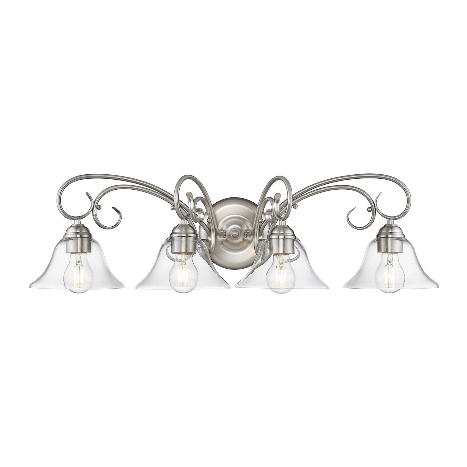 Golden - 8606-BA4 PW-CLR - Four Light Vanity - Homestead - Pewter
