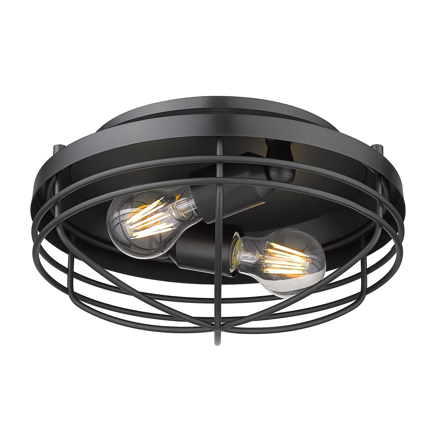 Golden - 9808-FM BLK - Two Light Flush Mount - Seaport - Matte Black
