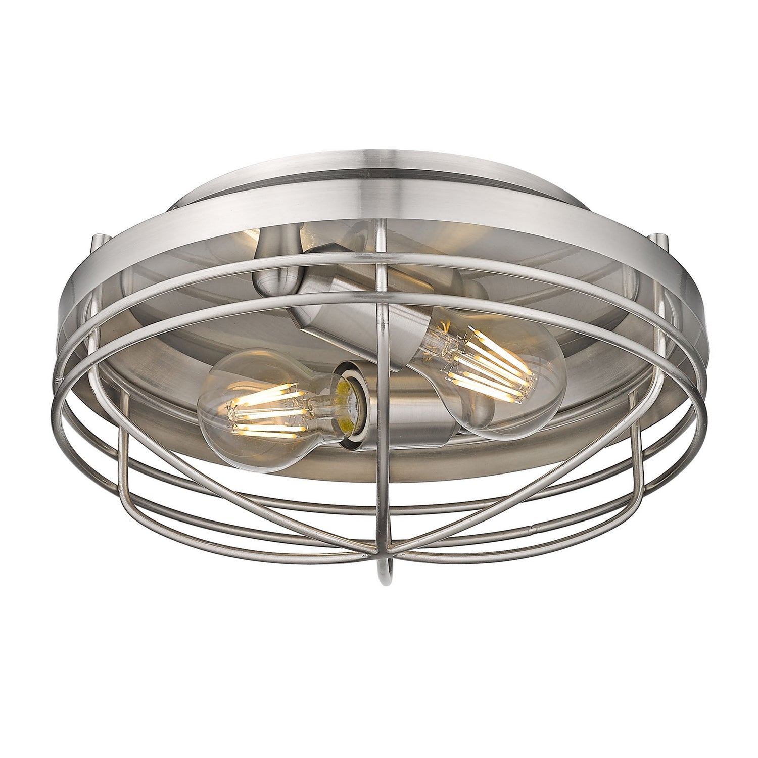 Golden - 9808-FM PW - Two Light Flush Mount - Seaport - Pewter