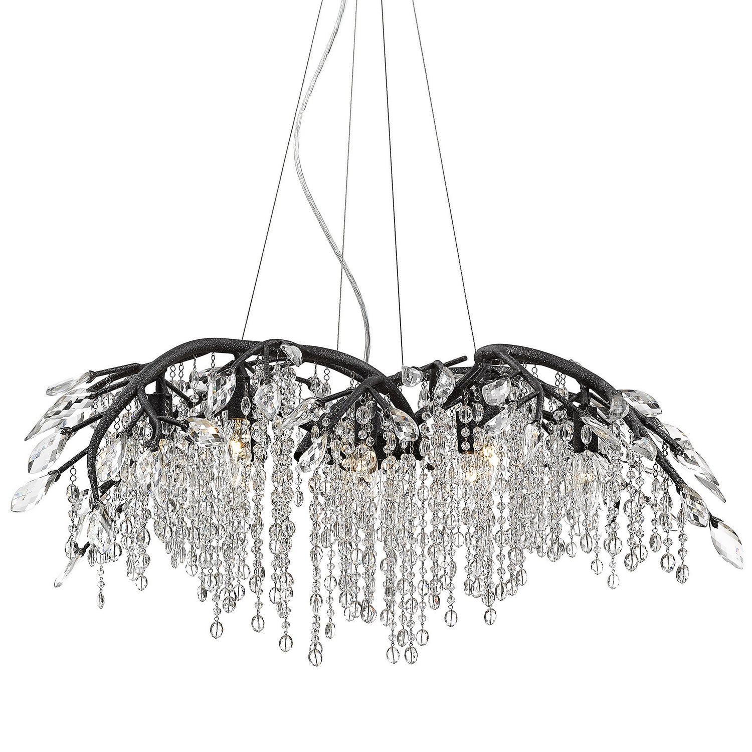 Golden - 9903-12 BI - 12 Light Chandelier - Autumn Twilight - Black Iron