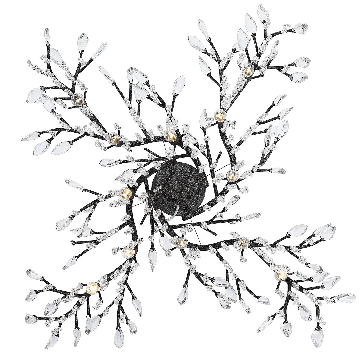 Golden - 9903-12 BI - 12 Light Chandelier - Autumn Twilight - Black Iron