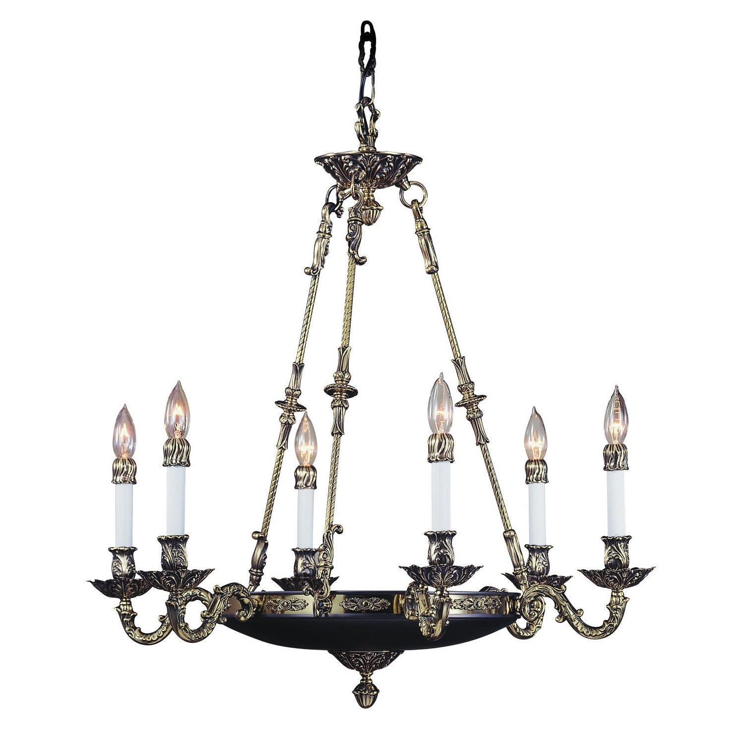 Framburg - 8706 FB - Six Light Chandelier - Napoleonic - French Brass