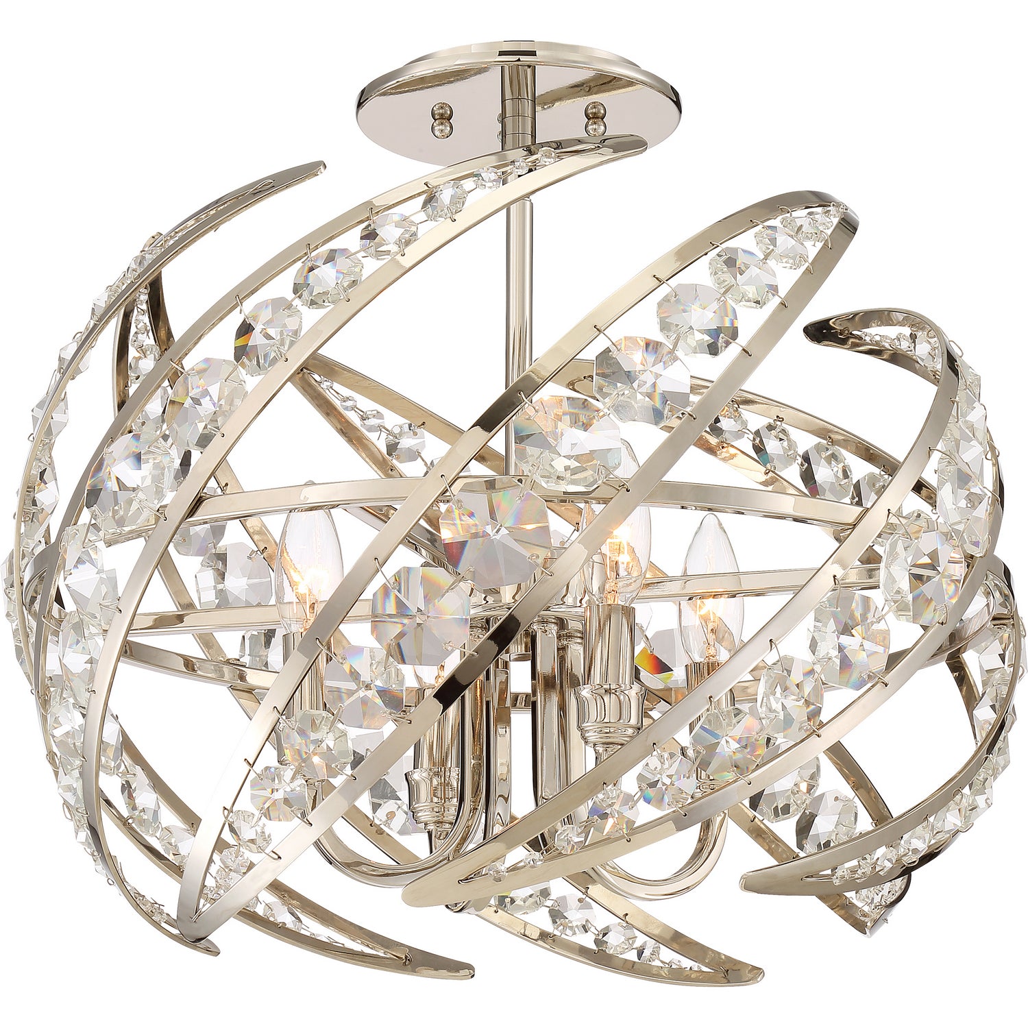 Quoizel - PCCN1718PK - Four Light Semi-Flush Mount - Crescent - Polished Nickel