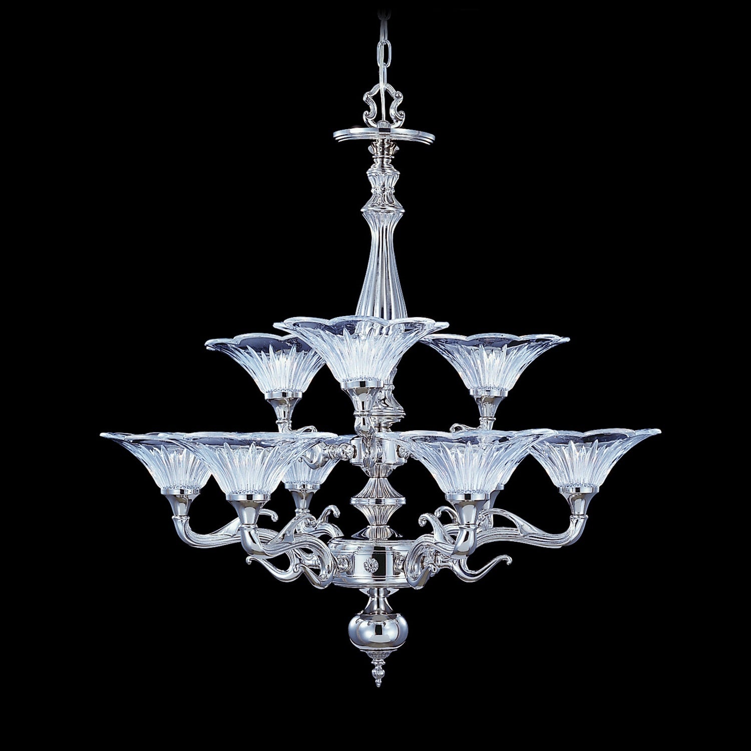 Framburg - 8629 PS - Nine Light Chandelier - Geneva - Polished Silver