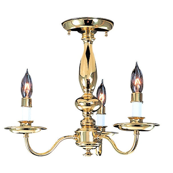 Framburg - 9133 PB - Three Light Flush / Semi-Flush Mount - Jamestown - Polished Brass