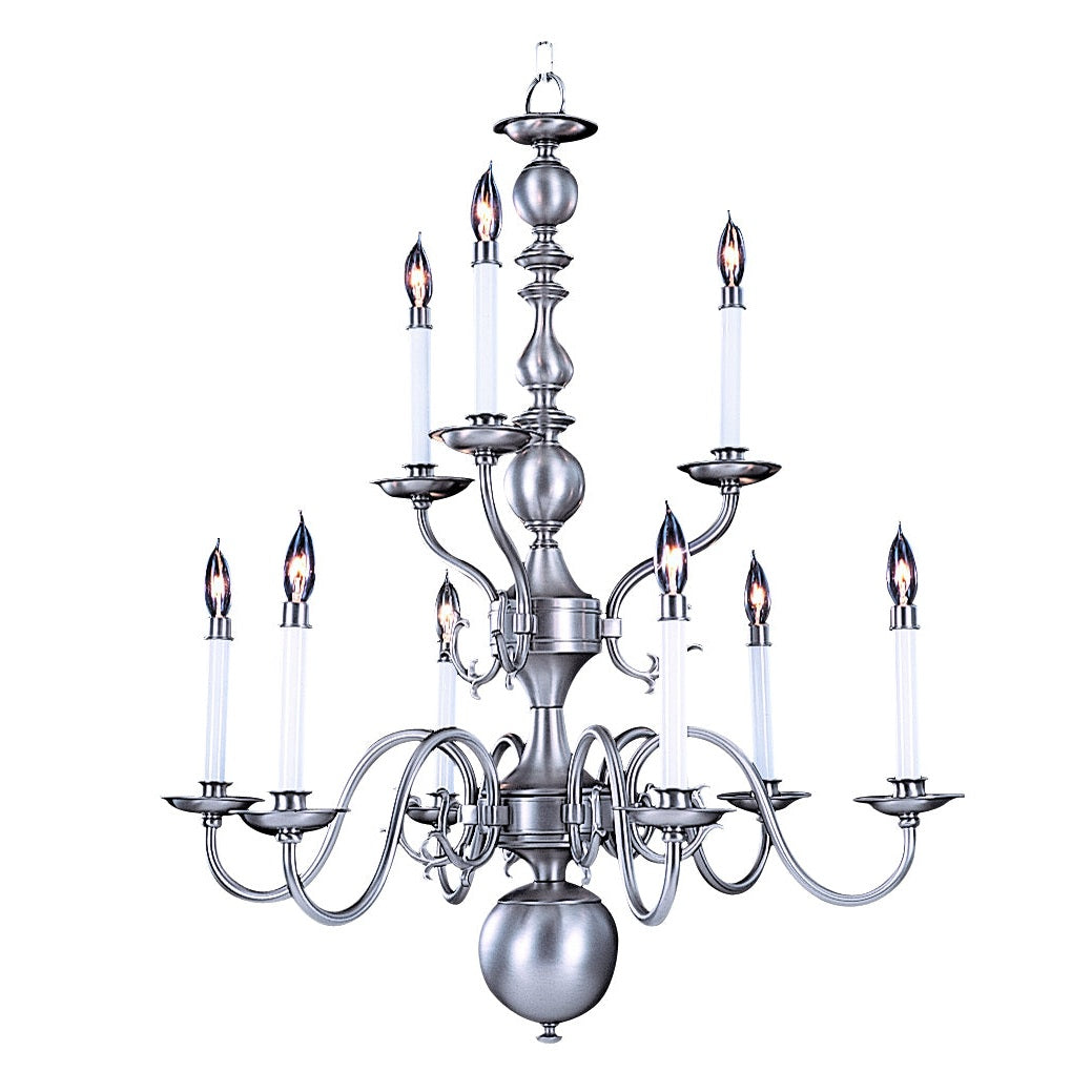 Framburg - 9129 SP - Nine Light Chandelier - Jamestown - Satin Pewter