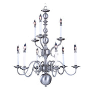 Framburg - 9129 SP - Nine Light Chandelier - Jamestown - Satin Pewter