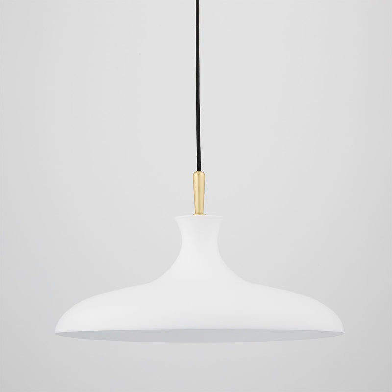Mitzi - H421701L-AGB/WH - One Light Pendant - Cassidy - Aged Brass/Soft Off White