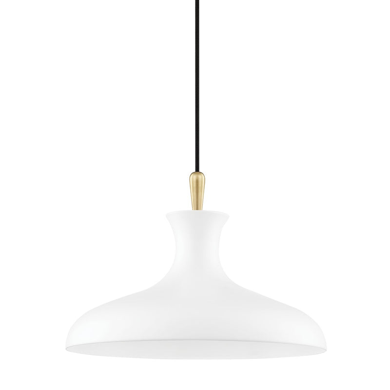 Mitzi - H421701S-AGB/WH - One Light Pendant - Cassidy - Aged Brass/Soft Off White