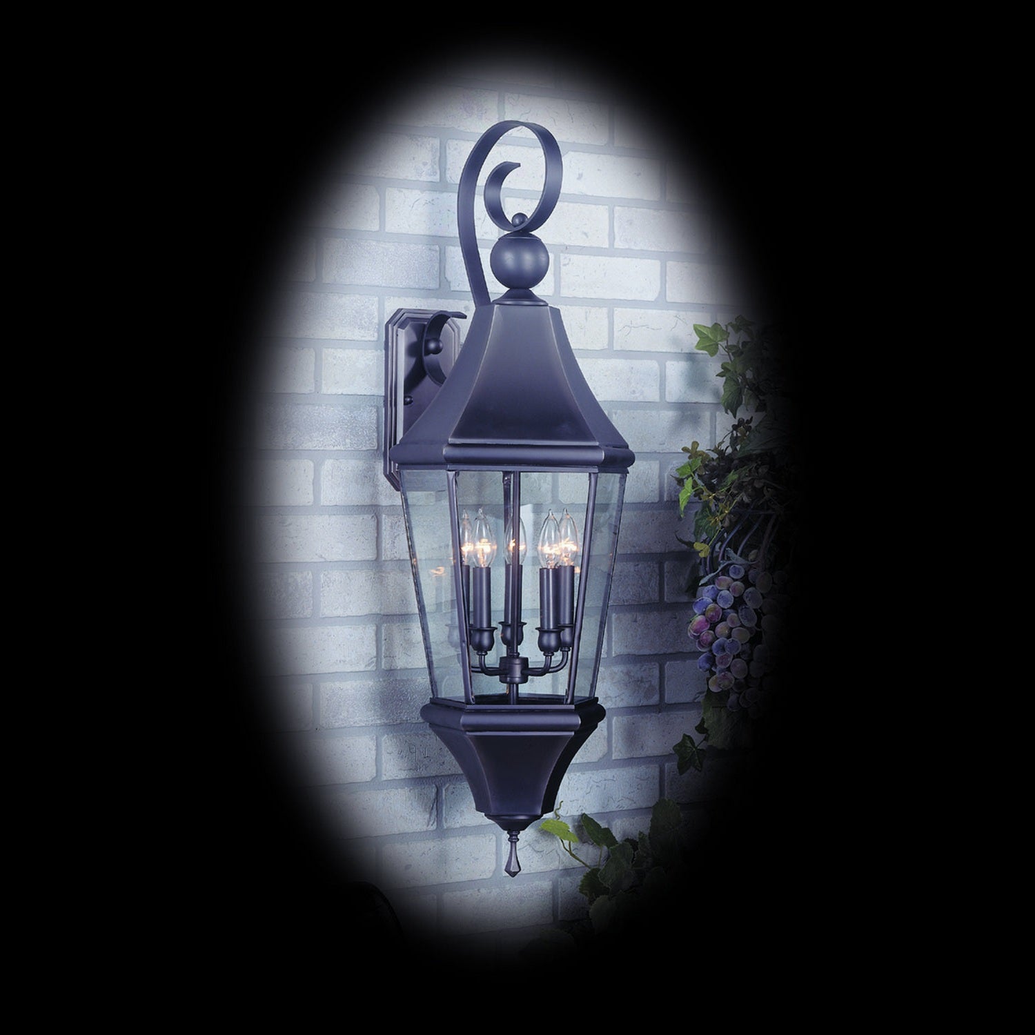 Framburg - 8744 IRON - Five Light Exterior Wall Mount - Normandy - Iron