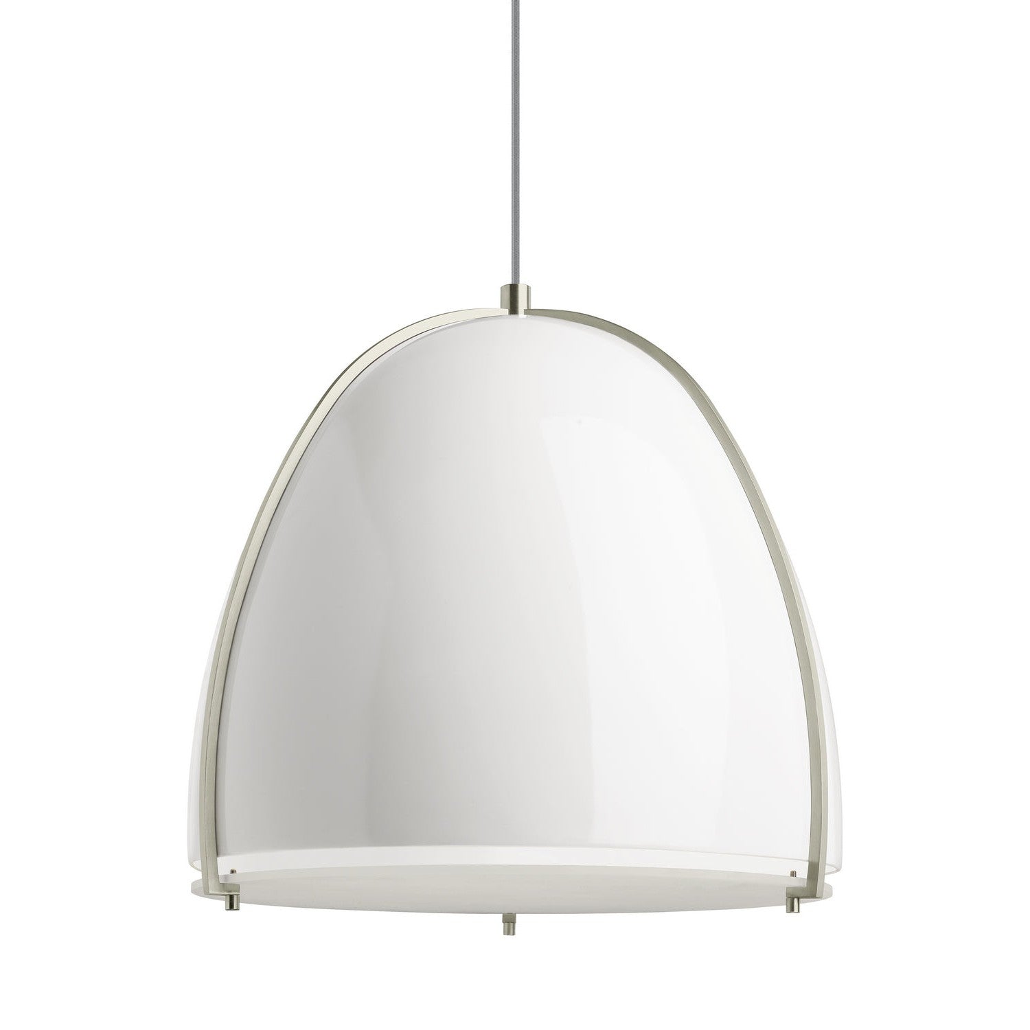 Visual Comfort Modern - 700TDPRVPWW - One Light Pendant - Paravo - Gloss White/Satin Nickel