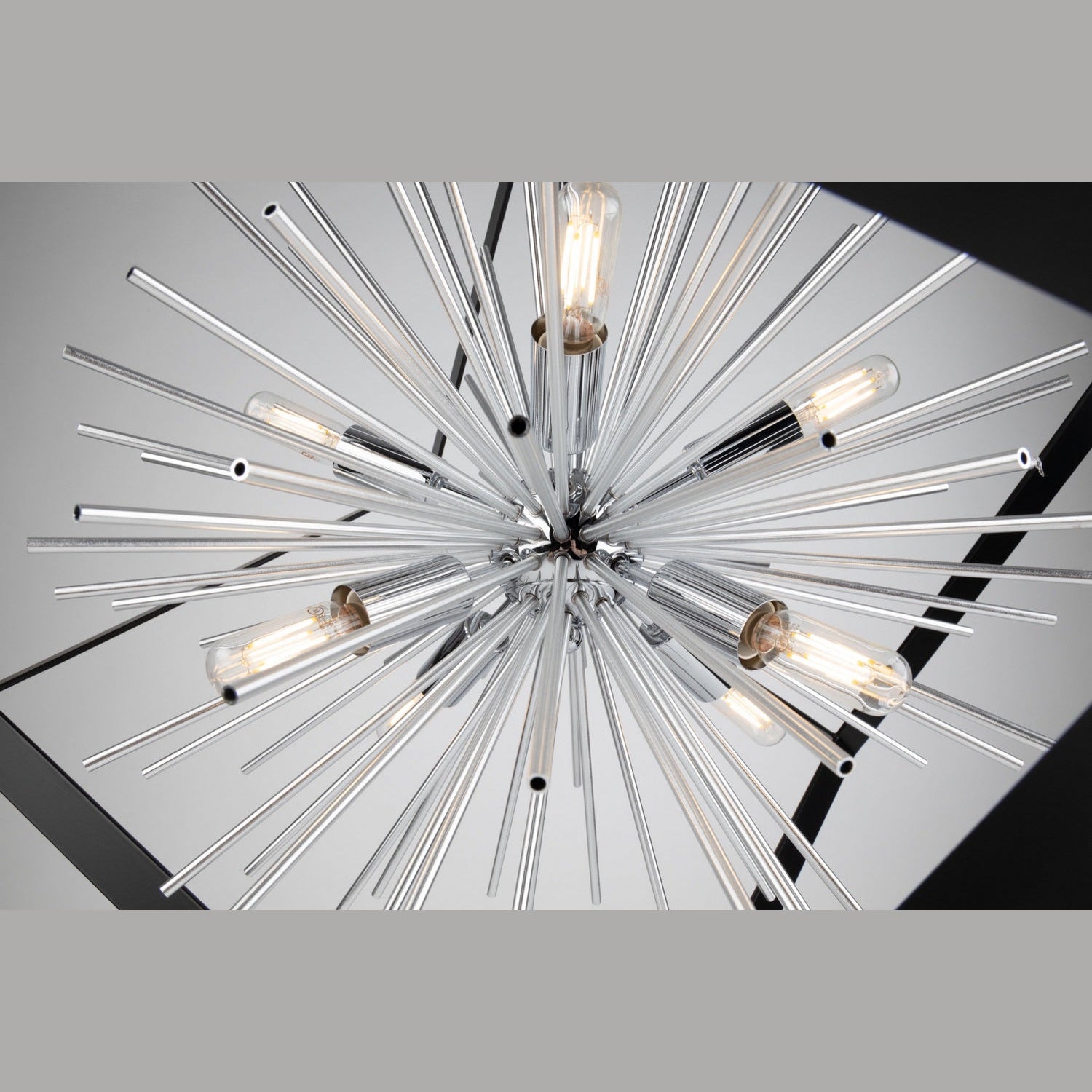Artcraft - AC11440CH - Eight Light Chandelier - Sunburst - Matte Black & Chrome
