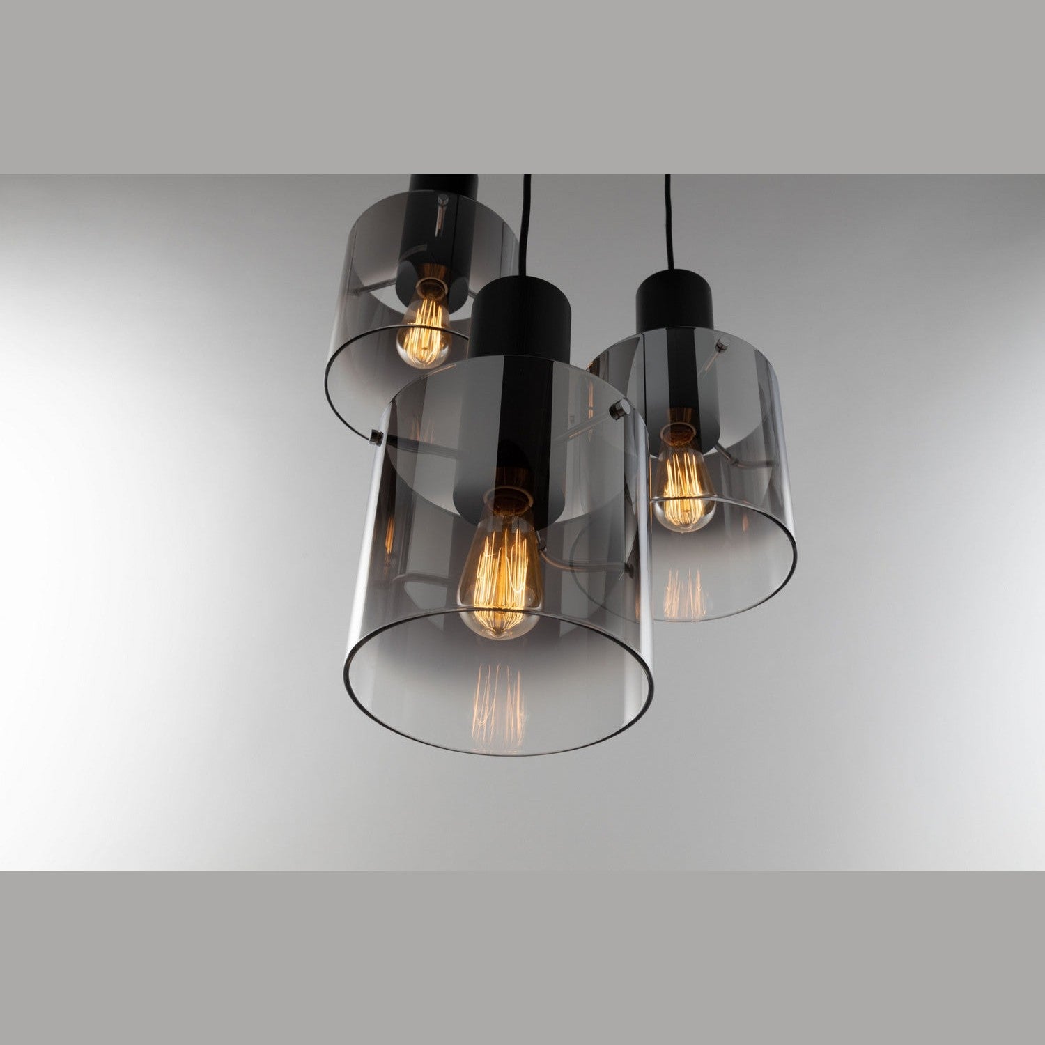 Artcraft - AC11523SM - Three Light Chandelier - Henley - Satin Black & Smoke Glass