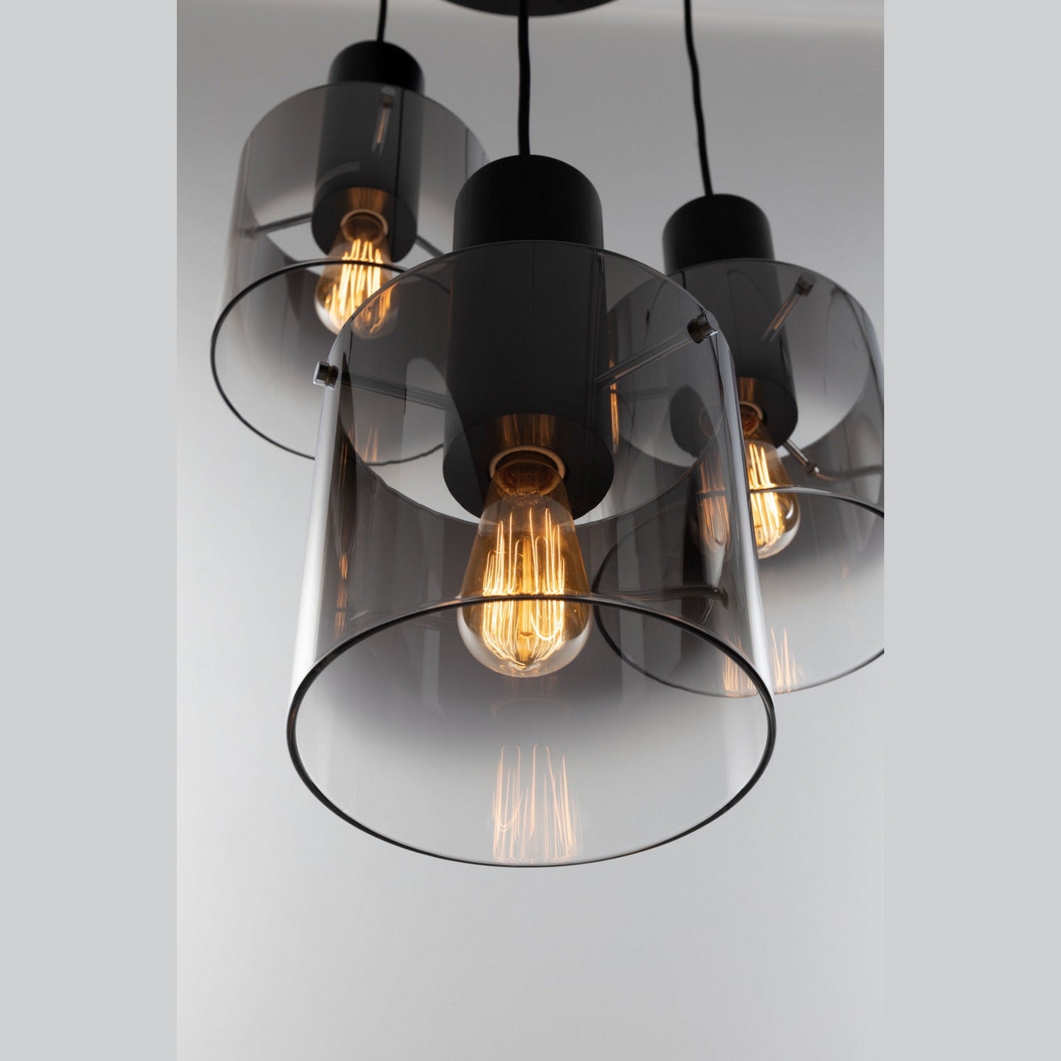 Artcraft - AC11523SM - Three Light Chandelier - Henley - Satin Black & Smoke Glass