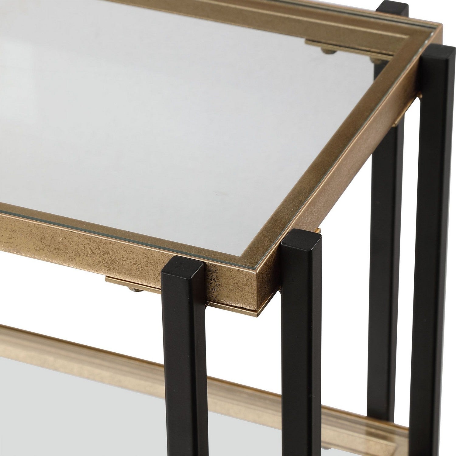 Uttermost - 24978 - Console Table - Kentmore - Matte Black And Brushed Gold