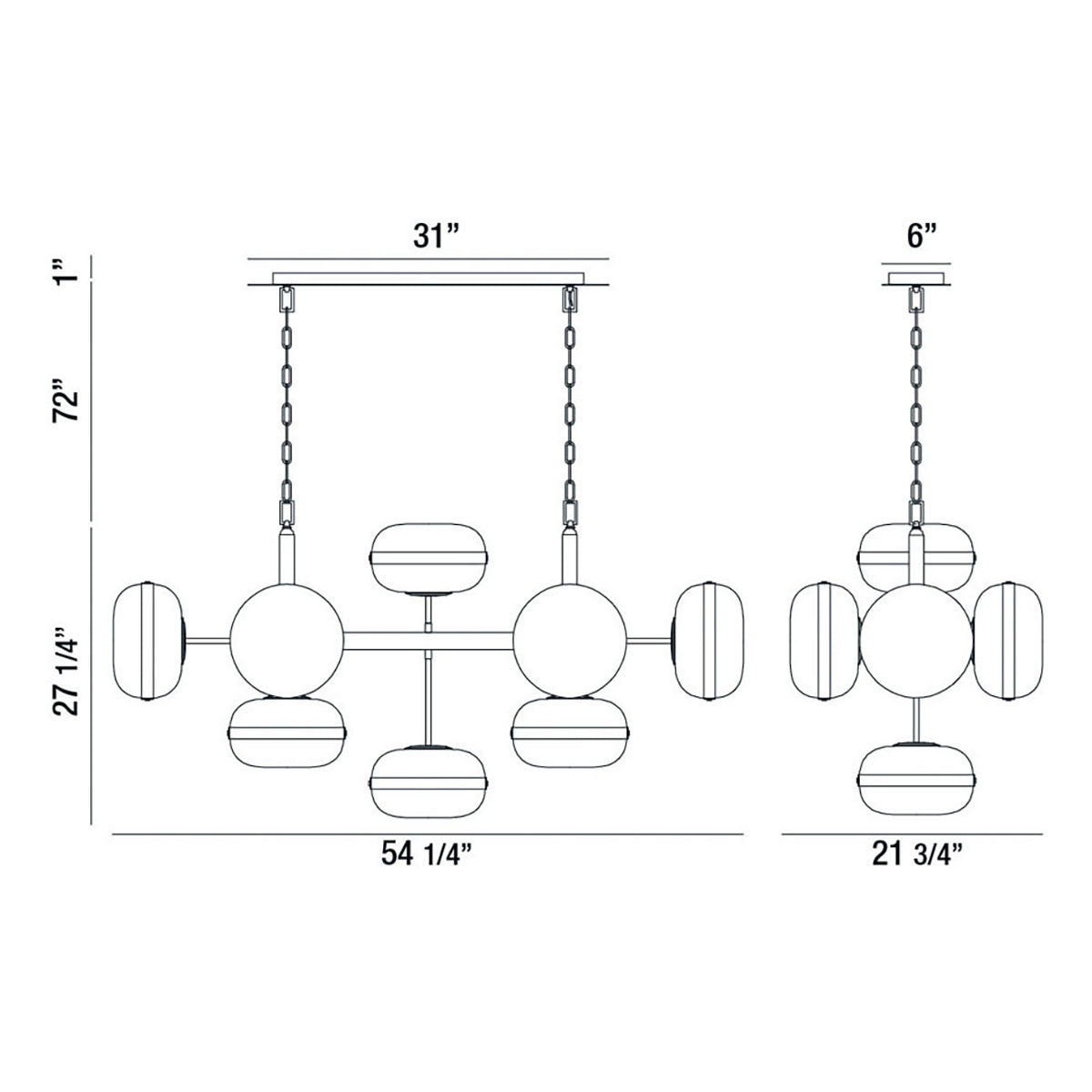 Eurofase - 37089-016 - Ten Light Chandelier - Nottingham - Brass