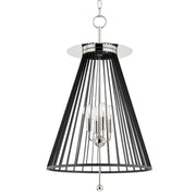 Hudson Valley - 1018-PN/BK - Four Light Pendant - Cagney - Polished Nickel/Black