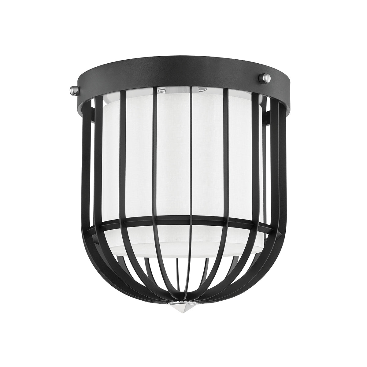 Hudson Valley - BKO301-PN/BK - One Light Flush Mount - Landon - Polished Nickel/Black