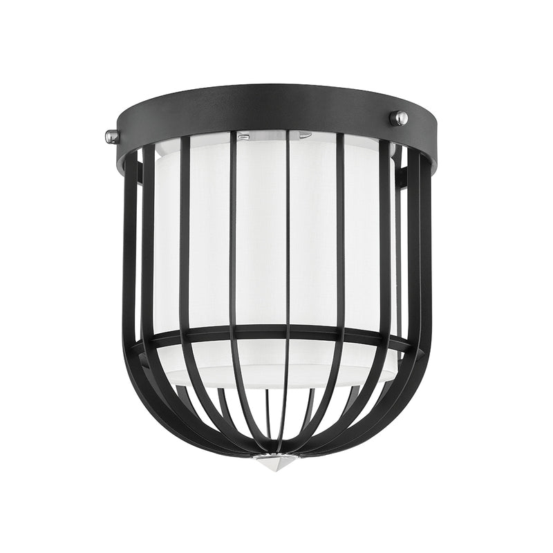 Hudson Valley - BKO301-PN/BK - One Light Flush Mount - Landon - Polished Nickel/Black