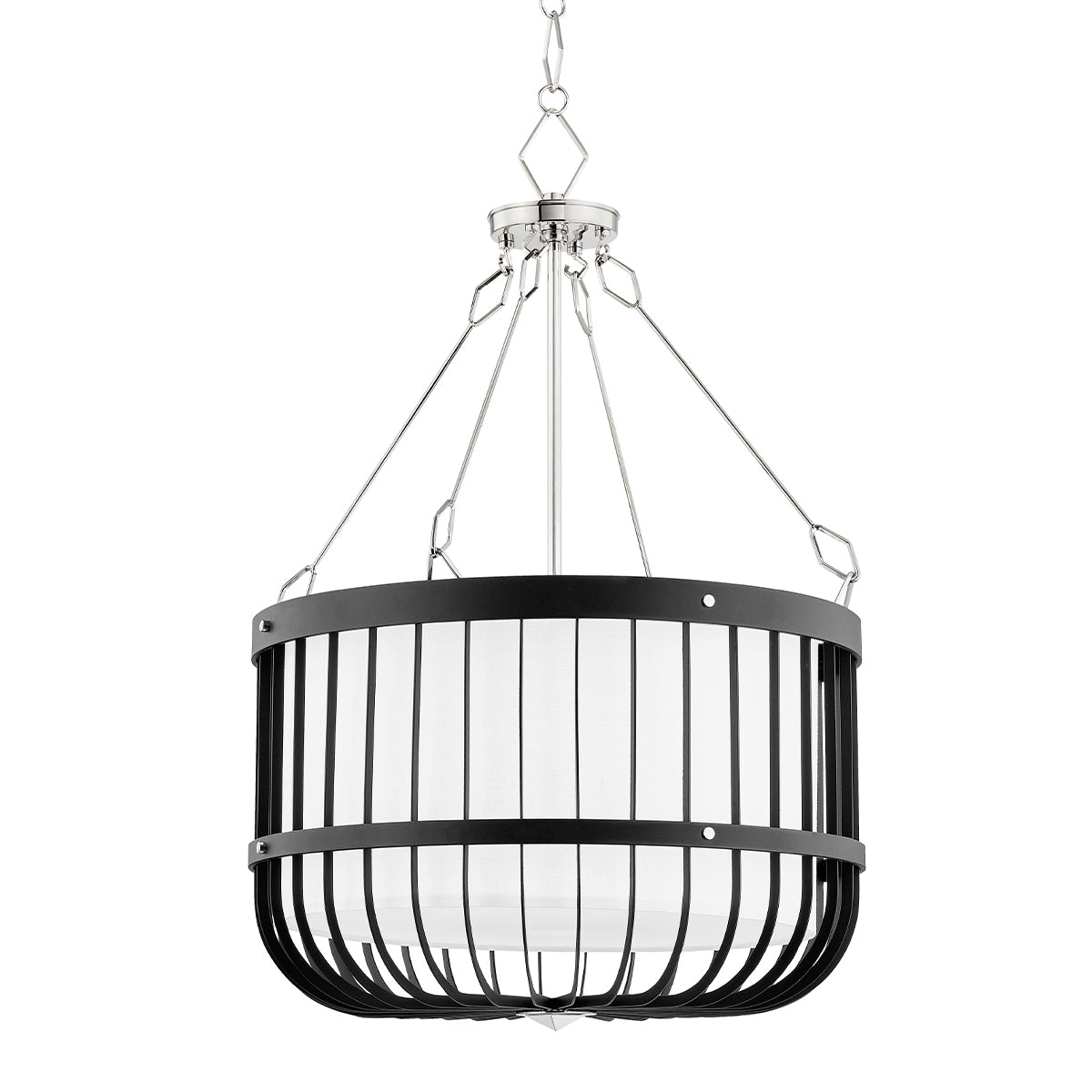 Hudson Valley - BKO303-PN/BK - Four Light Lantern - Landon - Polished Nickel/Black