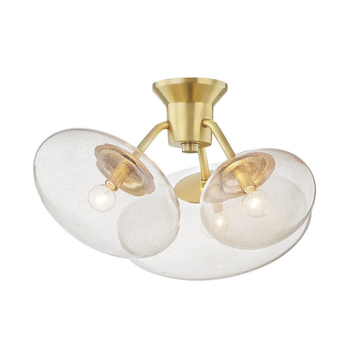 Hudson Valley - KBS1471603-AGB - Three Light Semi Flush Mount - Opera - Aged Brass