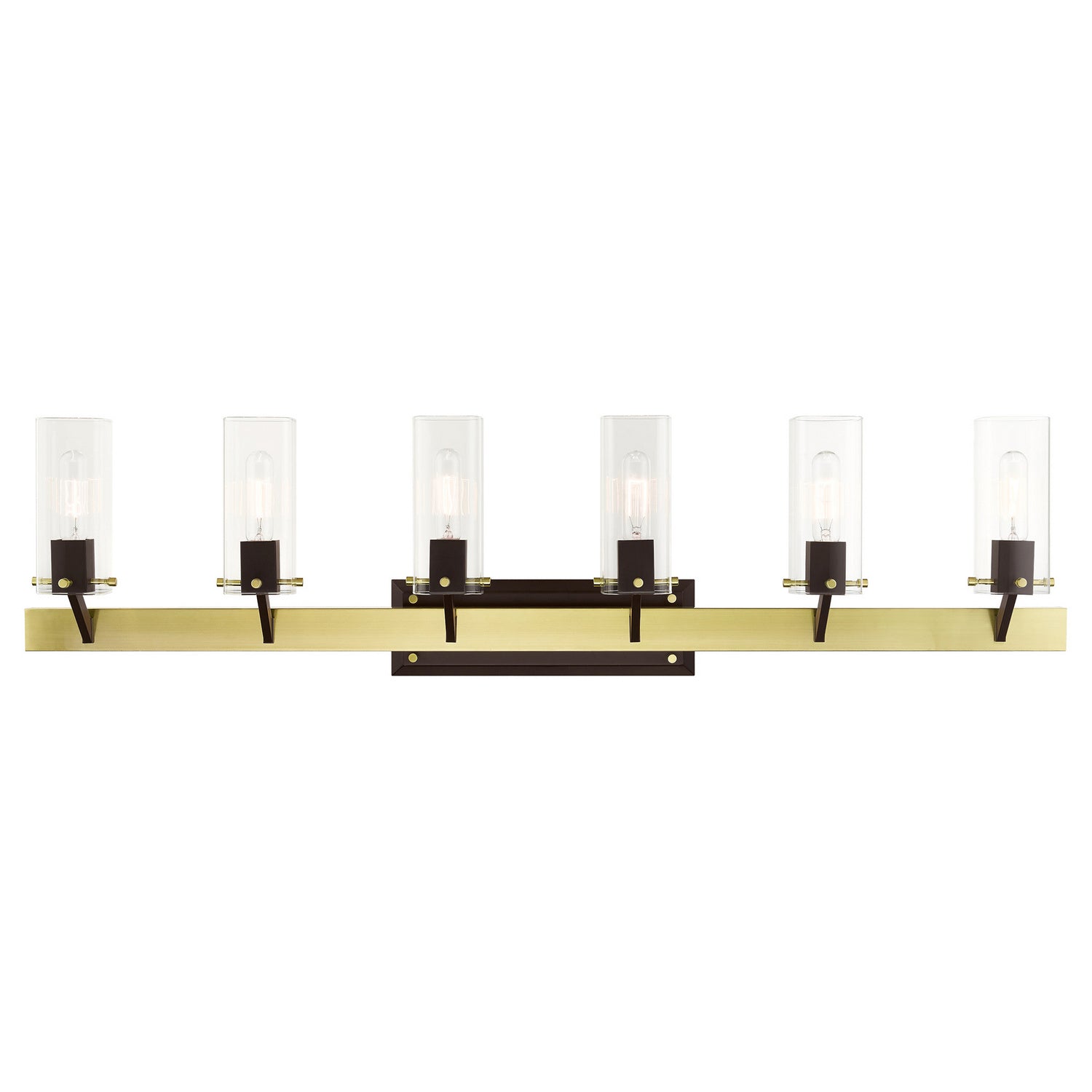 Livex Lighting - 17826-12 - Six Light Vanity - Beckett - Satin Brass & Bronze