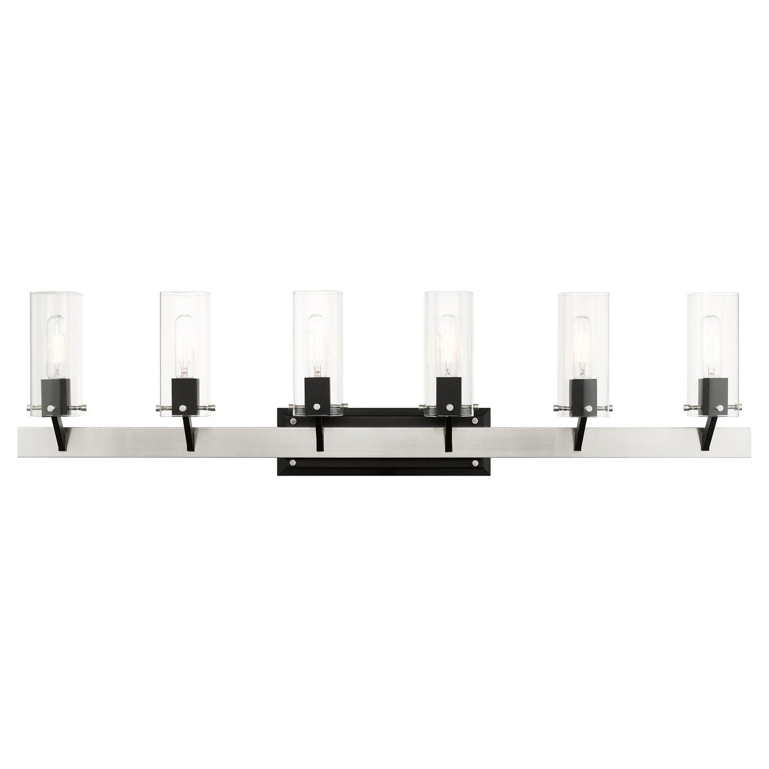 Livex Lighting - 17826-91 - Six Light Vanity - Beckett - Brushed Nickel & Black