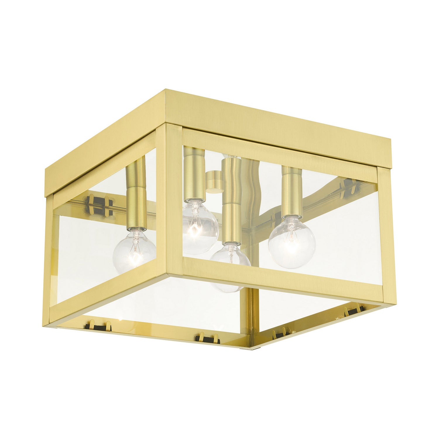 Livex Lighting - 20589-12 - Four Light Flush Mount - Nyack - Satin Brass
