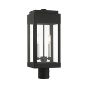 Livex Lighting - 21236-04 - Two Light Outdoor Post Top Lantern - York - Black w/ Brushed Nickels