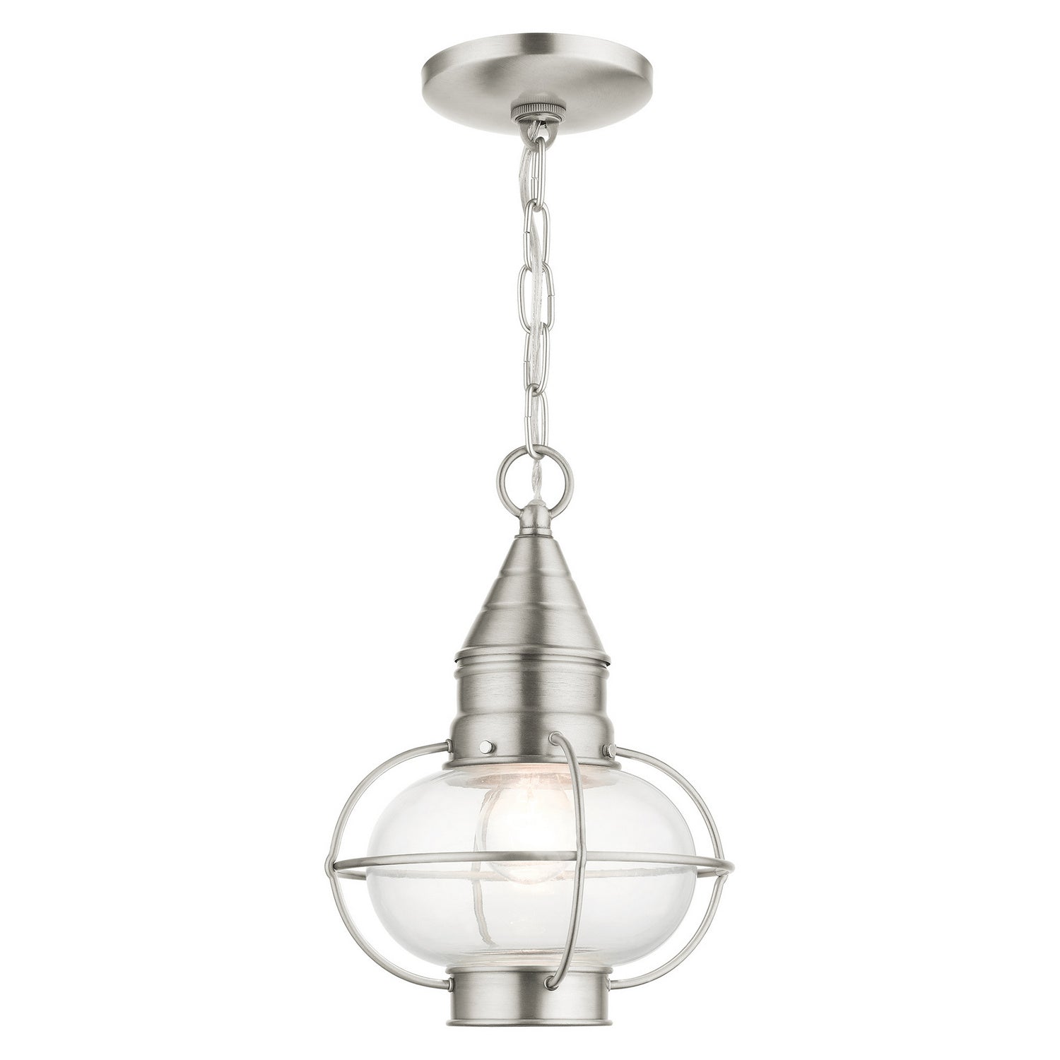 Livex Lighting - 26910-91 - One Light Outdoor Pendant - Newburyport - Brushed Nickel