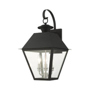 Livex Lighting - 27218-04 - Three Light Outdoor Wall Lantern - Wentworth - Black w/ Brushed Nickel Cluster