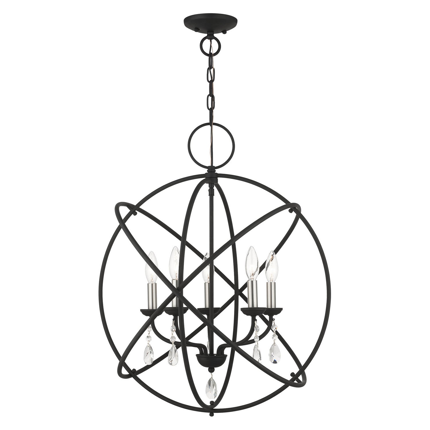 Livex Lighting - 40905-04 - Five Light Chandelier - Aria - Black w/ Satin Nickels