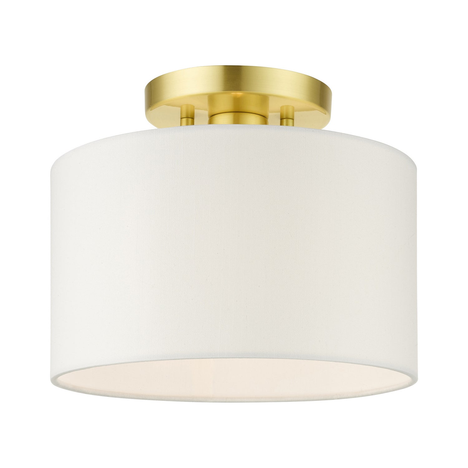 Livex Lighting - 41095-12 - One Light Semi Flush Mount - Meridian - Satin Brass