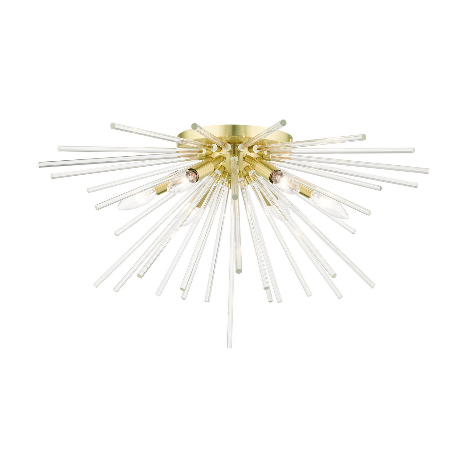 Livex Lighting - 41251-12 - Six Light Flush Mount - Utopia - Satin Brass