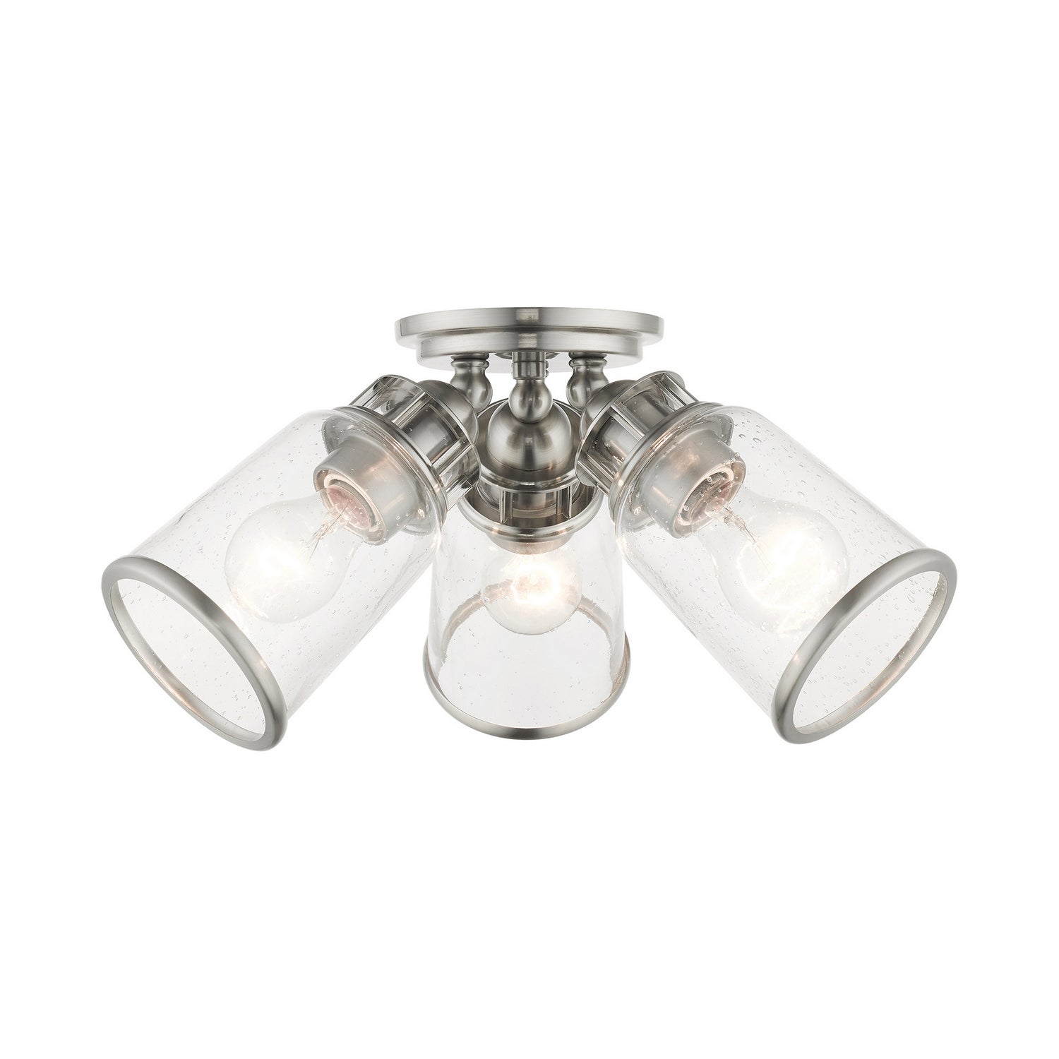 Livex Lighting - 45503-91 - Three Light Flush Mount - Lawrenceville - Brushed Nickel